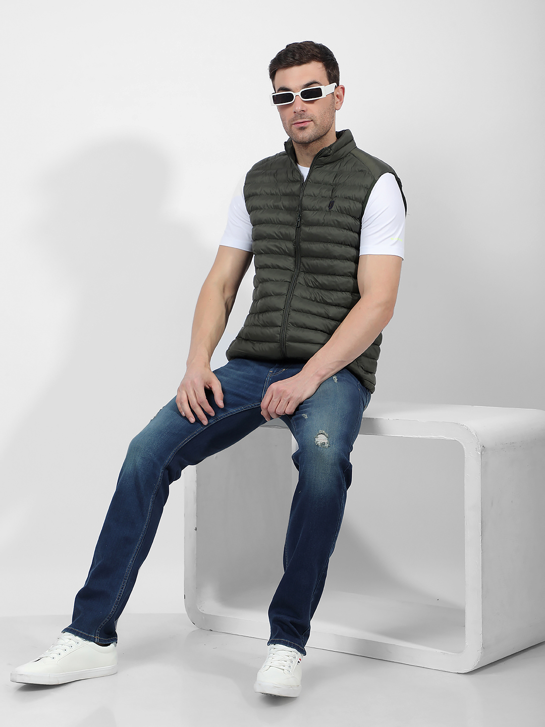 Numero Uno Men Faded Dark Blue Jeans